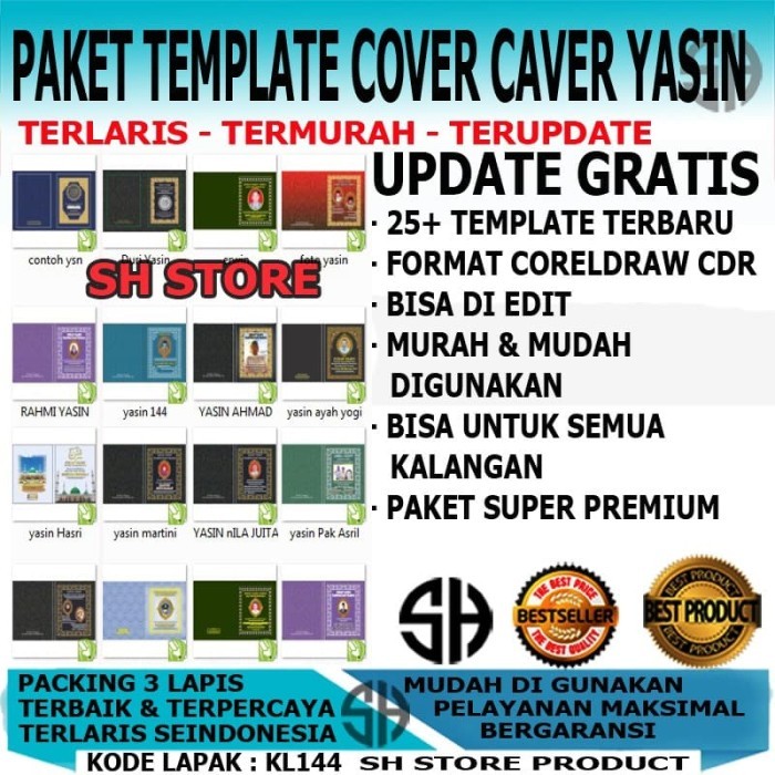 Paket Template Cover Yasin Format CDR Coreldraw Siap Edit Format CDR