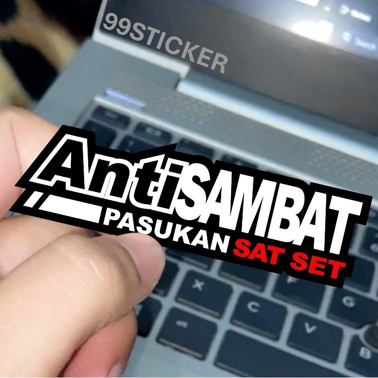 Stiker Anti Sambat, Stiker Lucu, Stiker Semangat, Stiker Putih Dan Hologram Hp, Motor