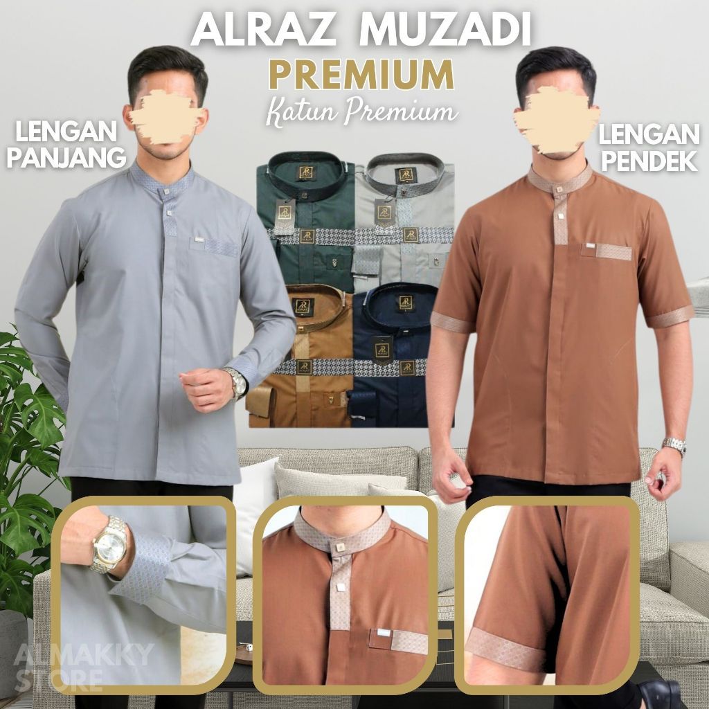 KOKO ALRAZ MUZADI LENGAN PANJANG & ALRAZ MUZADI LENGAN PENDEK - Kemko Kemeja Alraz Katun Premium