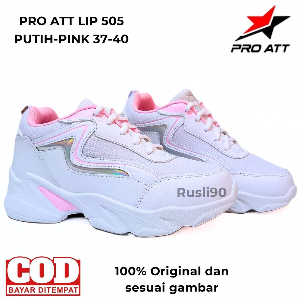 Sepatu PRO ATT Original 37-40 Running Putih Pink Sneakers Wanita LIP 504