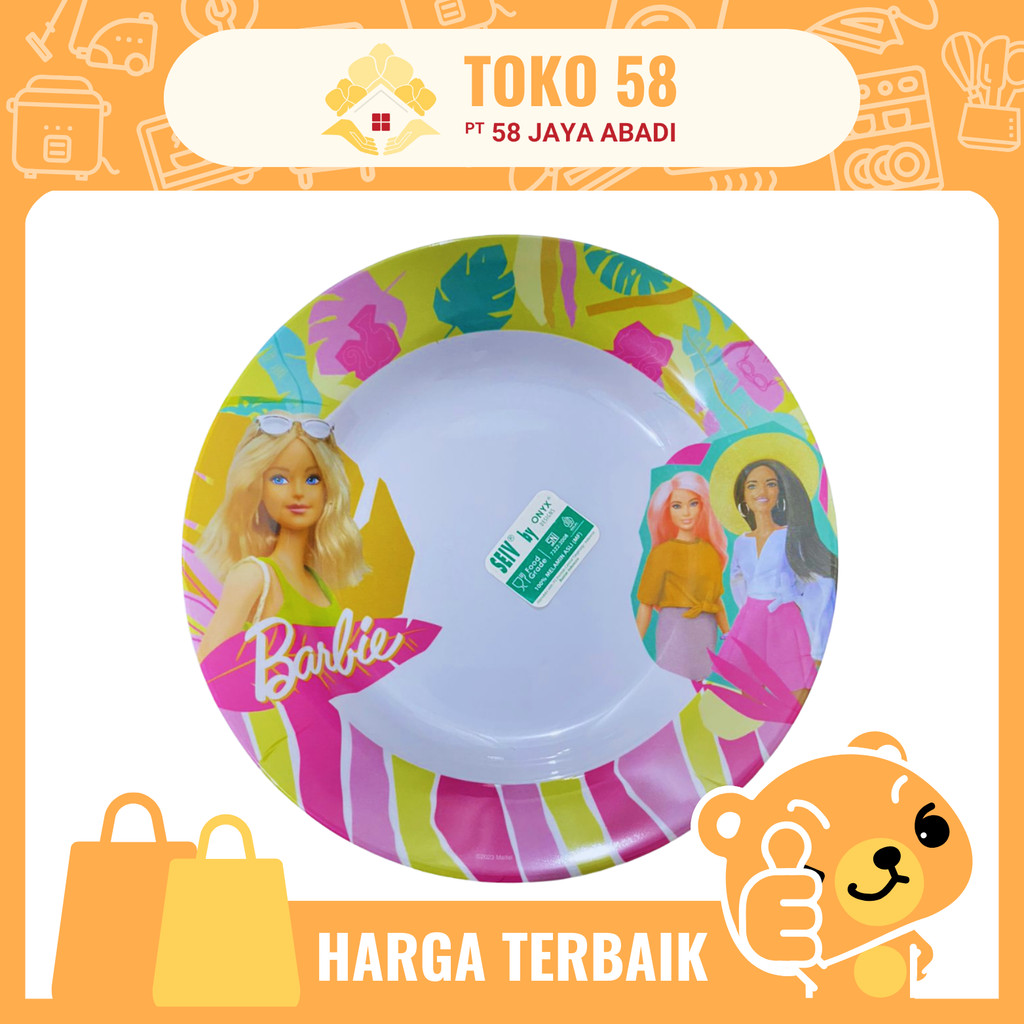 [COD][Free Bubble] Piring Melamin Onyx Dalam 9 1809 SAAJ Barbie