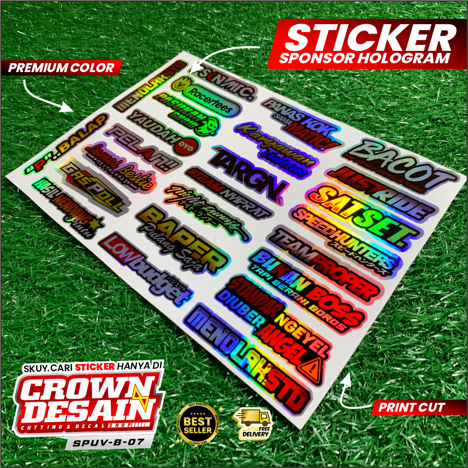 Stiker Sponsor Cutting Racing Isi 25pcs Stiker Pack Sponsor Racing Motor Balap