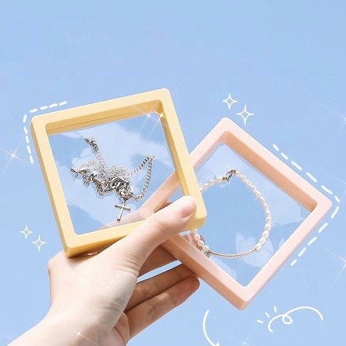 Jewelry Box Plastik Mika - Penyimpanan Gelang/Cincin, Anti Debu Transparan