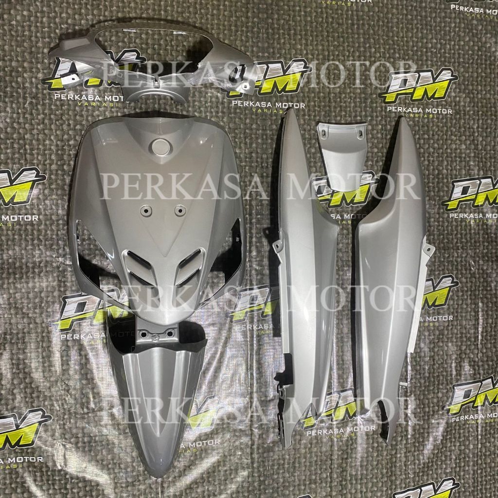 Full Set Body Mio Sporty Warna Silver – Body Set Mio Sporty Lengkap Silver Glossy