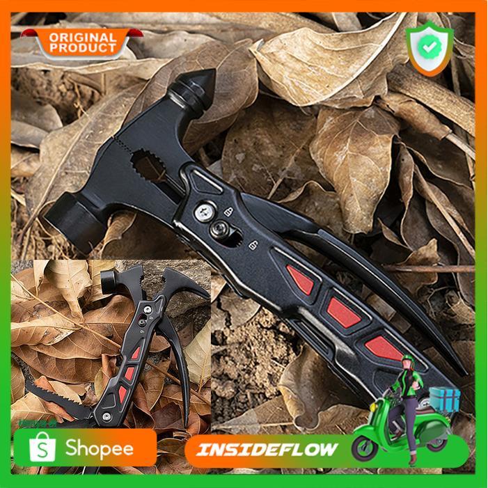 Pisau Saku Lipat Mini Outdoor Survival Serbaguna Multi Tool Palu Tang