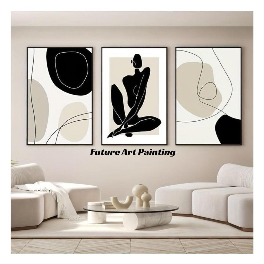 Keheningan Siluet Lukisan Hiasan Dinding Kanvas Cat Akrilik Tekstur Timbul - Future Art Painting