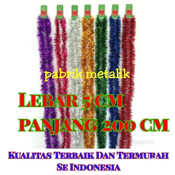 Slinger Parcel Lebaran / Slinger Polos 5 cm / Hiasan Idul Fitri - Biru  Ptomo