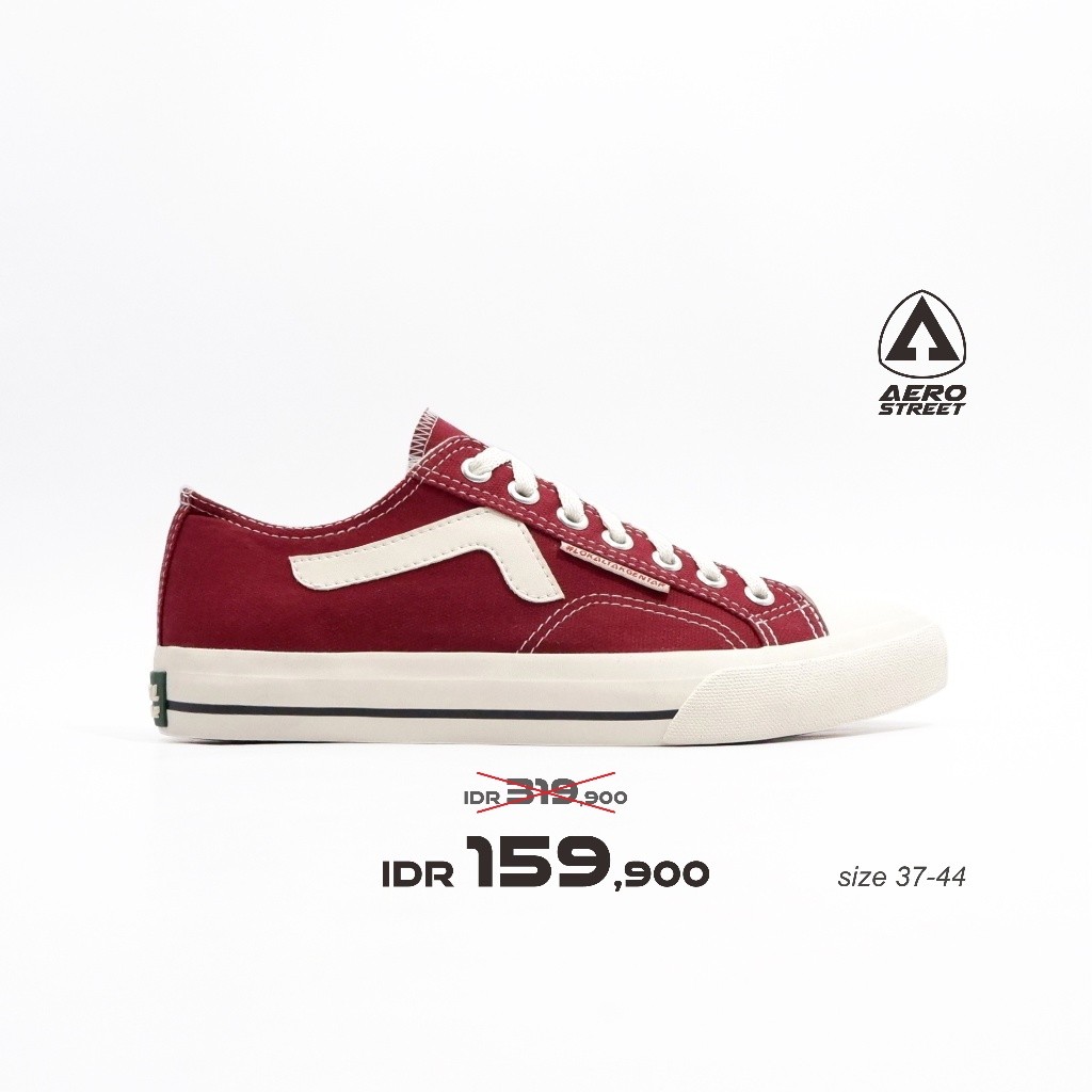 SLNA - Aerostreet 37-44 Jhosse Low Maroon Natural - Sepatu Sneakers Casual Sekolah Pria Wanita Aero 