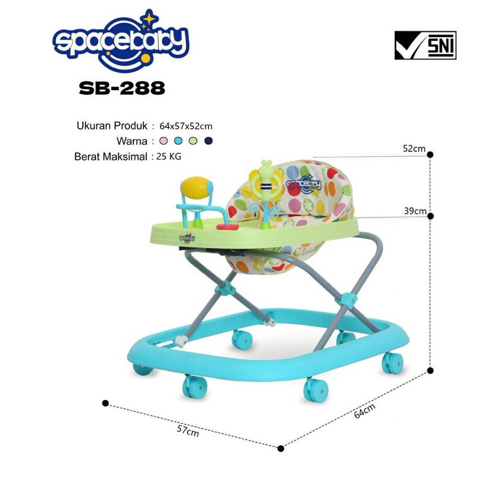 Tergacor[FREE BUBBLEWRAP] BAMS TERMURAH BABY WALKER STANDART APOLO APOLLO STANDAR SPACE BABY SPACEBA