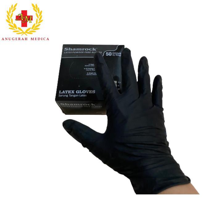 Sarung Tangan Hitam Latex Hand Glove Hitam Handscoon Karet - S