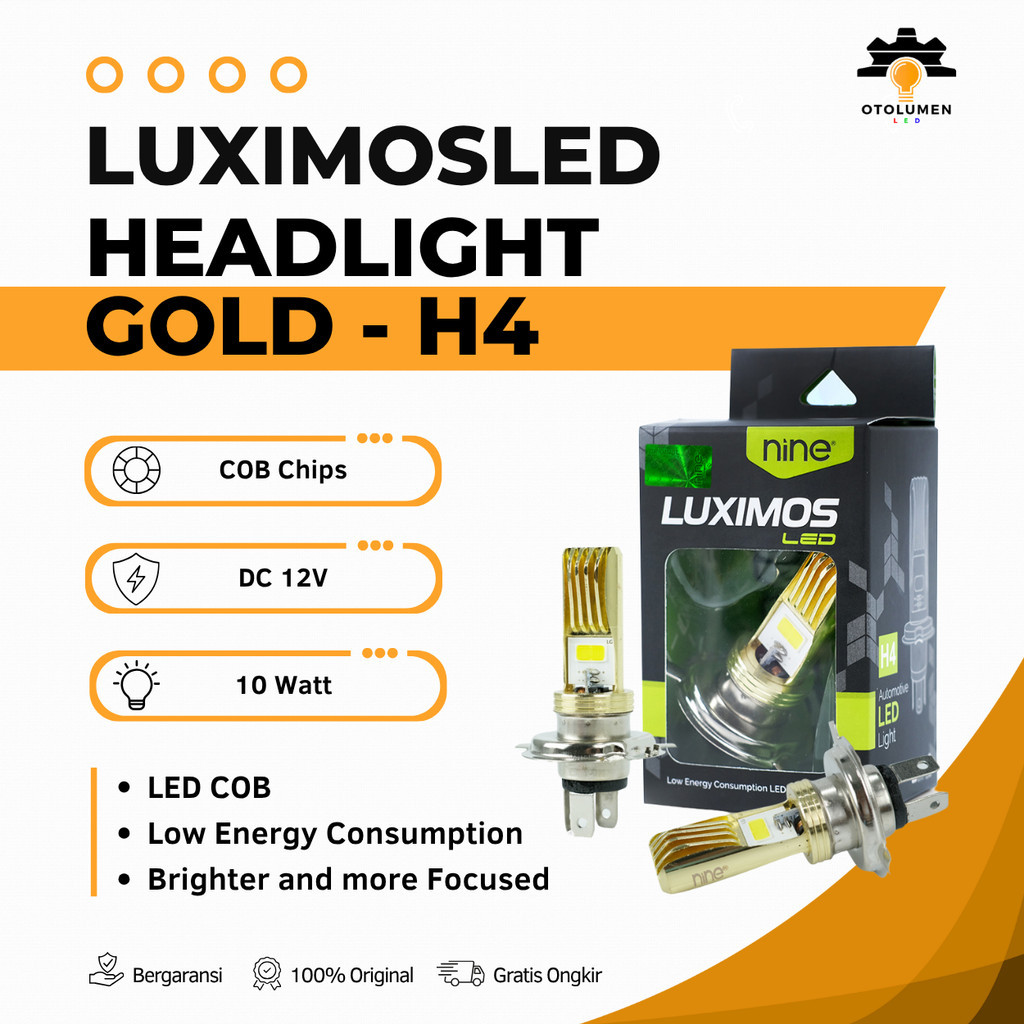 Lampu Utama Motor H4 AC DC Putih 3 Kaki 10W PNP Tangki Depan Vixion Scoopy KLX LG2 - LUXIMOS