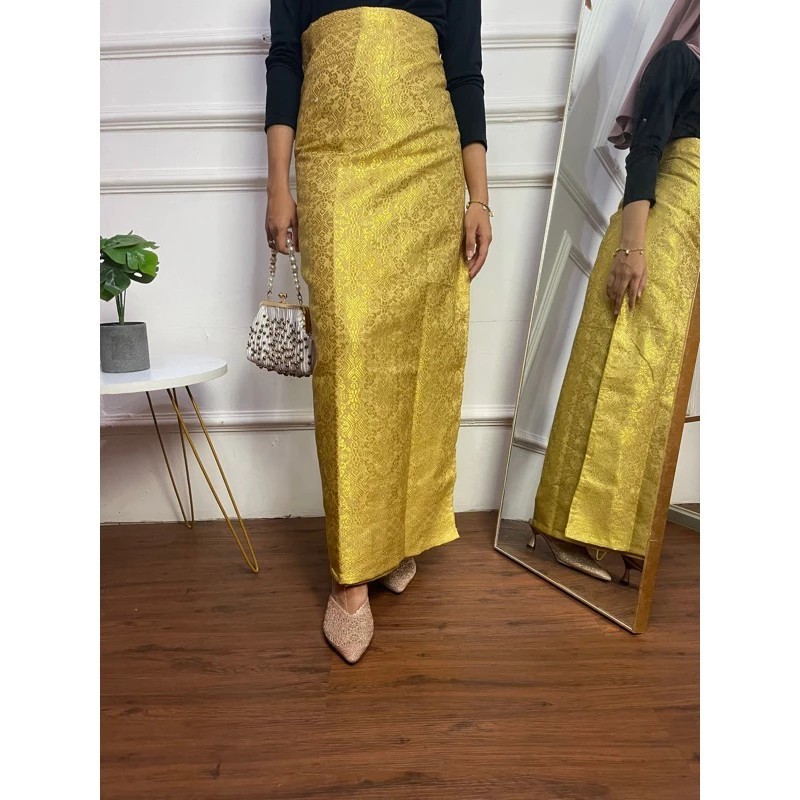 AF Rok Songket Kain Lilit Bawahan Kebaya Modern Kain Samping Maroon Gold dan Warna Lain
