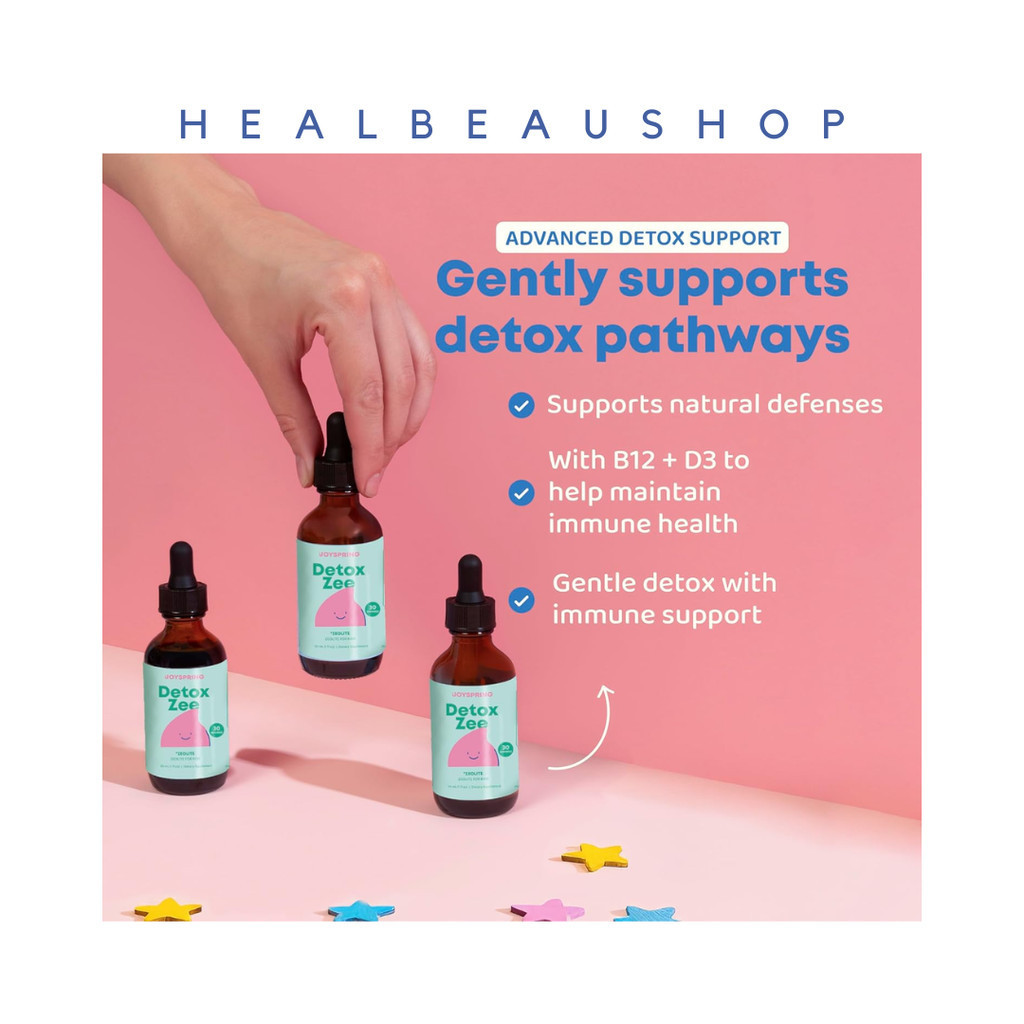 Joyspring Detox Zeolite for Kids & Detox Zee Herbal  with D3 & B12 30ml Detox Anak