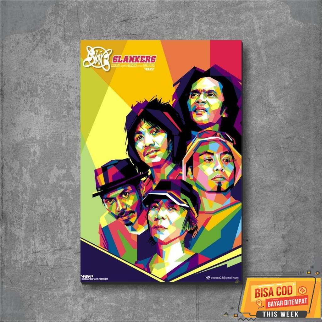 Wall Decor 203  Hiasan dinding kamar poster kayu band slank 20x30 | pajangan wall decor poster dinid