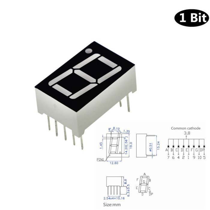 A263 7 Segment LED Display Red Common Cathode 0.56 INCH segmen