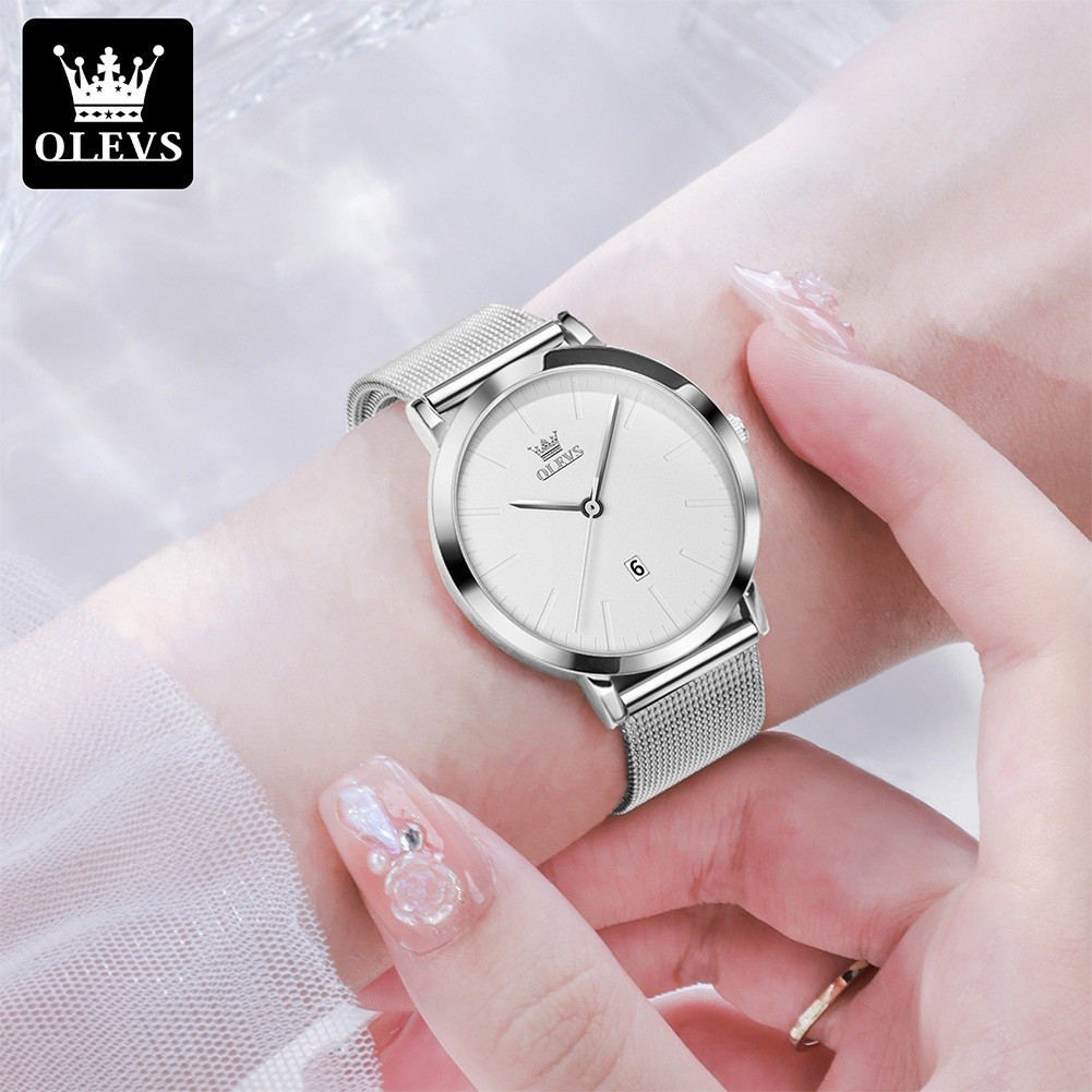 OLEVS Jam Tangan Wanita Original 100% Kecil Jam Tangan Perempuan Analog Anti Air Kuarsa Elegance Cha