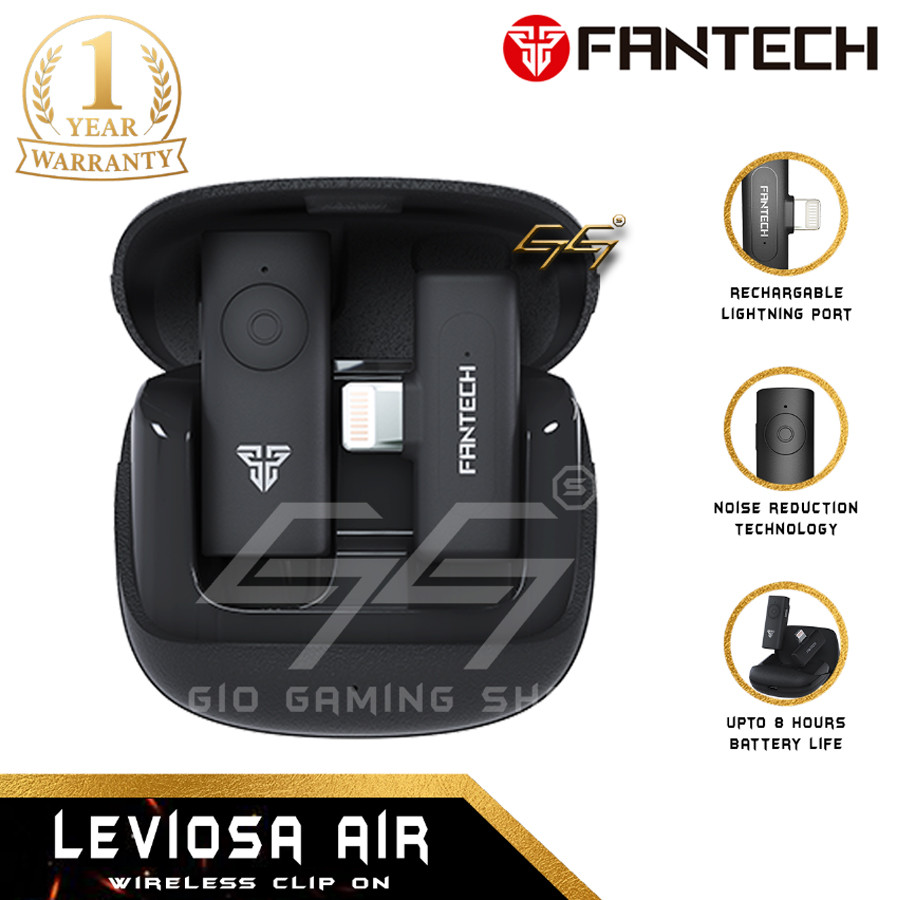 Mic Wireless Clip On Noise Reduction Lightning Mic HP Live Streaming Fantech Leviosa Air WMV11L