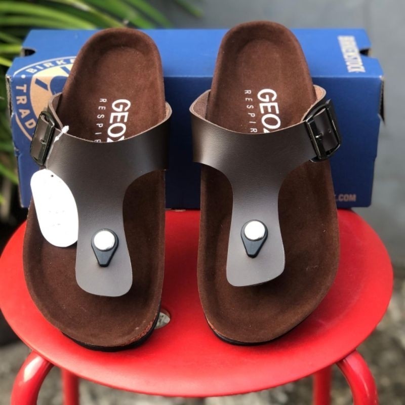 SANDAL PRIA SENDAL SLIDE BAHAN KULIT ORIGINAL JEPIT GEOX KULIT ASLI