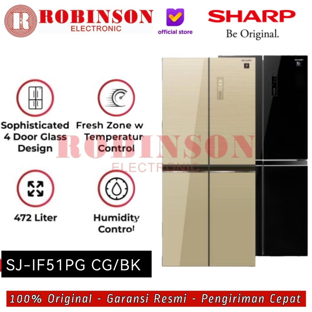 SHARP KULKAS MULTI DOOR 4 PINTU SJ-IF51PG-BK (MEDAN)