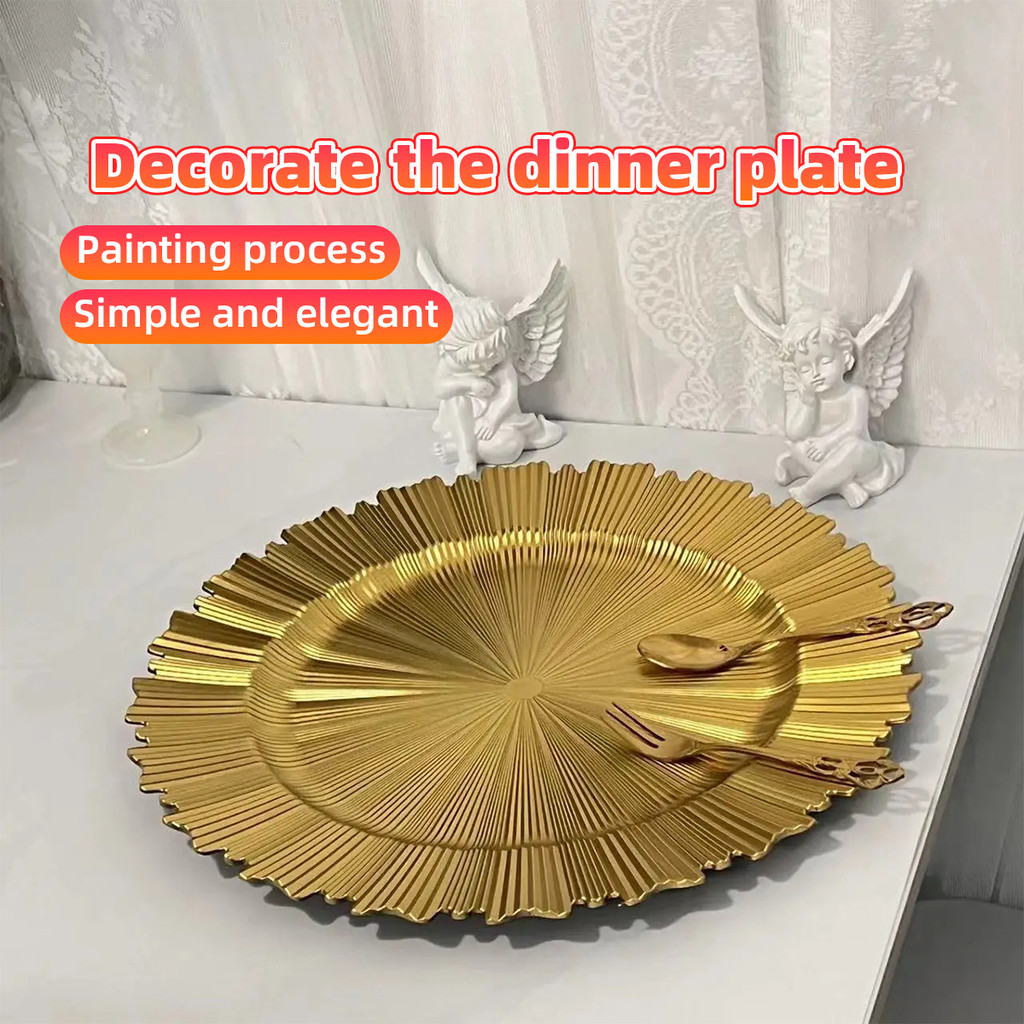 33CM Piring hias Turki Cocok untuk berbagai restoran, pernikahan, dan perayaan Piring makan dekorati