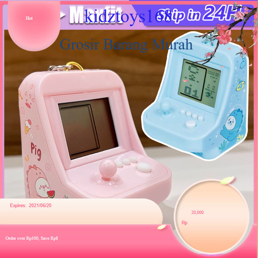 gbm Gantungan Kunci Konsol Mini Konsol Game Portable Game Arcade genggam Keychain Mainan Konsol Game