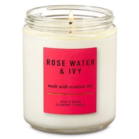 BATH BODY WORKS (BBW) 1-WICK CANDLE 7oz - ROSE WATER IVY