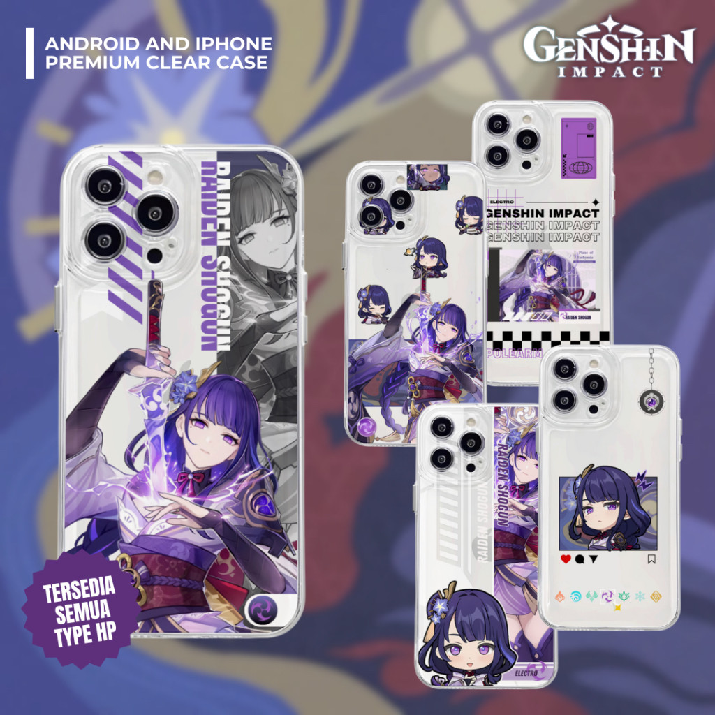 CASE PREMIUM GENSHIN IMPACT CHARACTER RAIDEN SHOGUN EI CHIBI HIGH QUALITY CASING SOFT JELLY BAAL CLE
