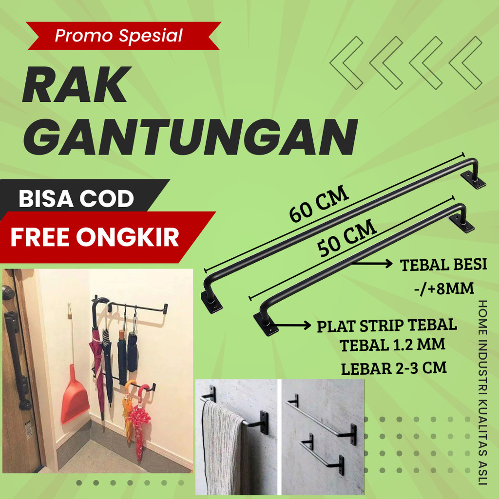rak gantungan baju tempel dinding  / gantungan handuk tempel dinding / gantungan baju tempel