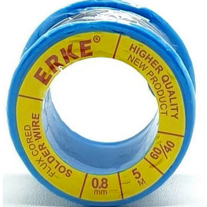 ERKE TIMAH SOLDER PANJANG 5M 5 METER DIAMETER 0.8 MM 0,8 MM SOLDERING WIRE 60/40 ORIGINAL PER ROLL