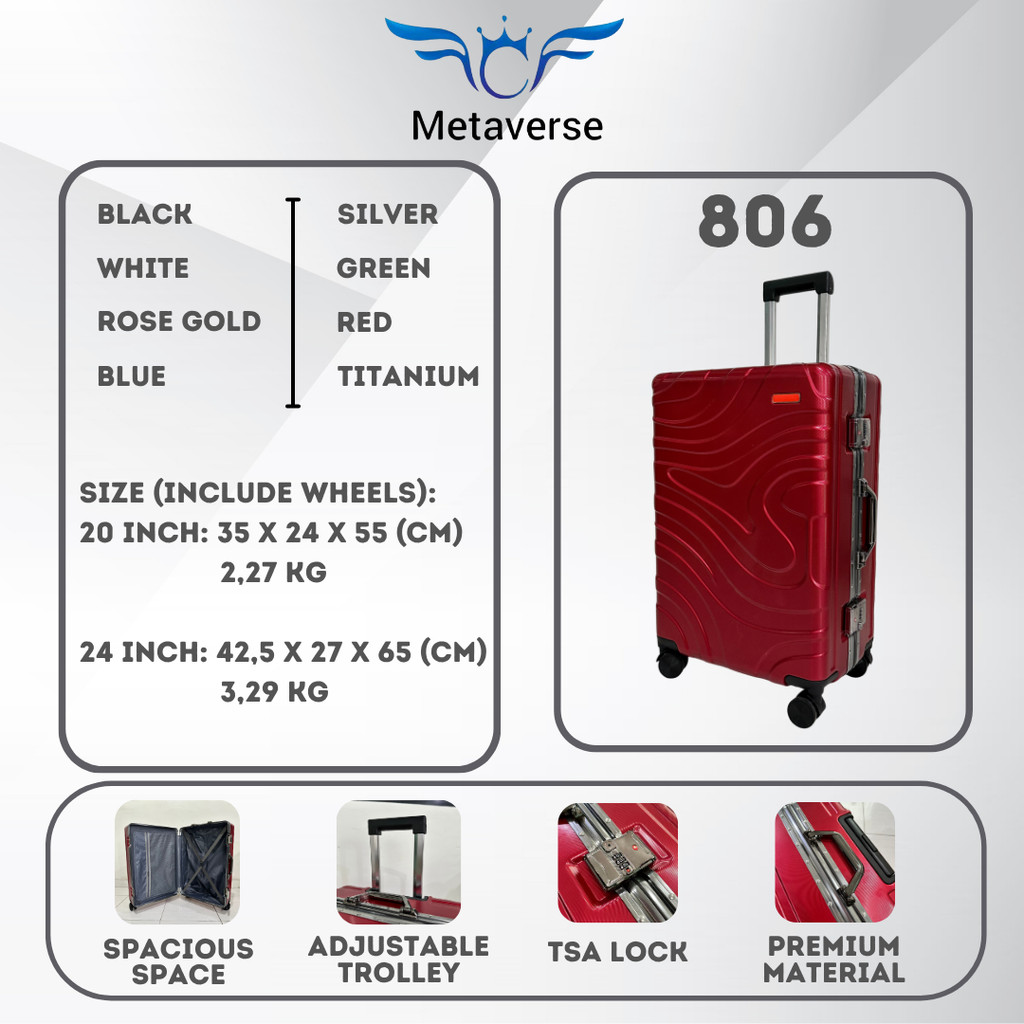 Koper 806 20" inch / 24" Inch Kabin Bagasi Ringan ABS