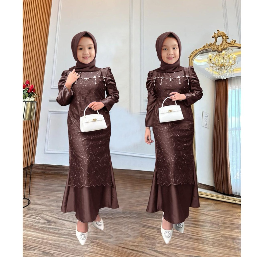 BRAKOTOP KID NADIRA 3-12TAHUN GAMIS PESTA ANAK GAMIS COUPLE IBU ANAK DRESS MUSLIM ANAK GAMIS ANAK CA