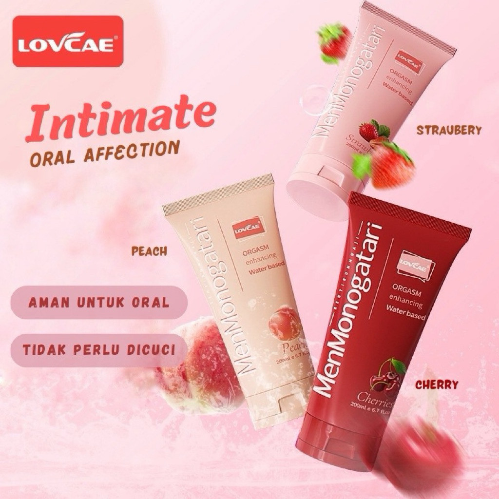 Produk Original&terjamin Strawberry Peach Cherry Love Menmonogatari Lubricant Original Silk Touch Lo