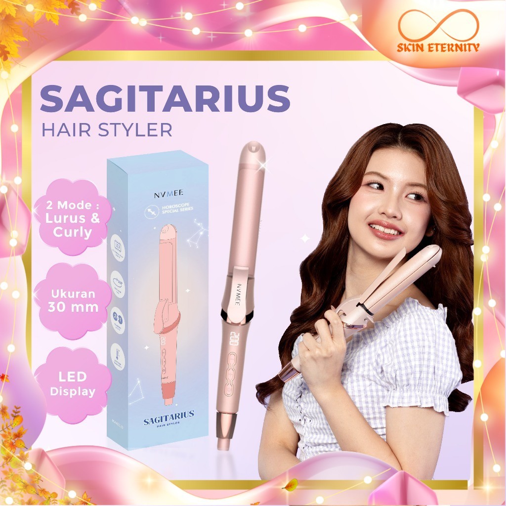 NVMEE - Catokan Rambut 2in1 LED Touch Sagitarius Hair Styler Catokan Murah dan Awet