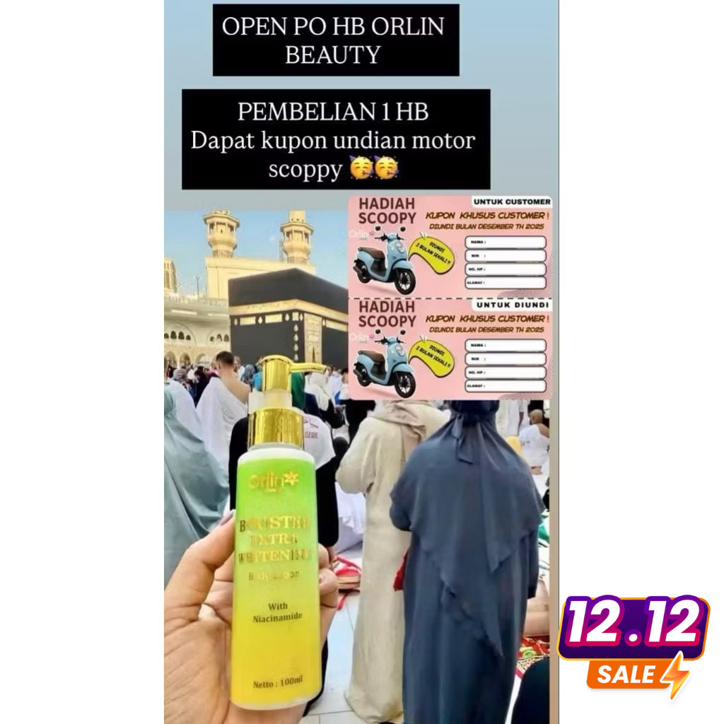 HB Orlin Handbody pemutih kulit BPOM Booster Extra Whitening