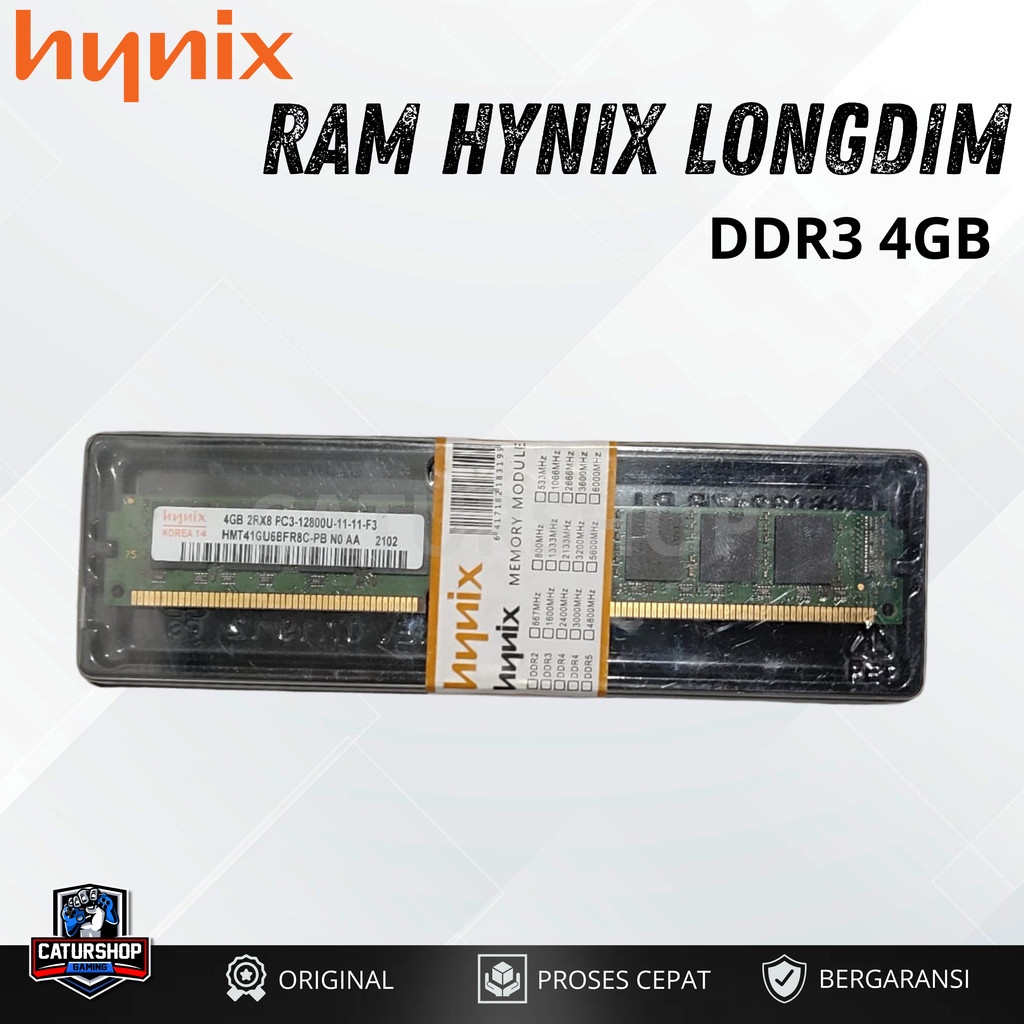 RAM HYNIX PC3 DDR3 4GB 12800U LONGDIM / RANDOM ACCES MEMORY HYNIX PC3 DDR3 4GB / MEMORY PENYIMPANAN 