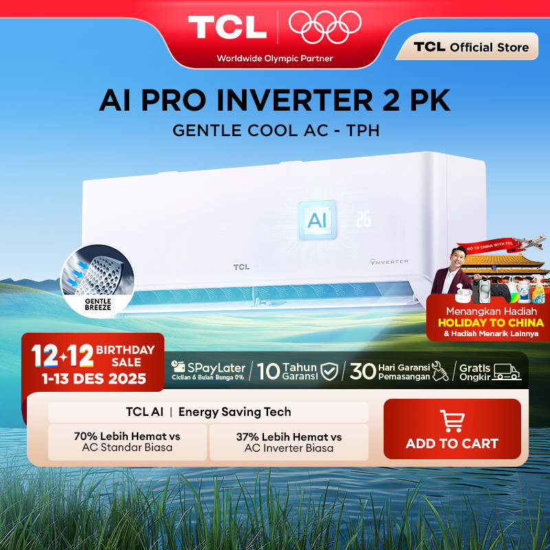 TCL AC Inverter 2 PK - Gentle Breeze - Healthy Filter - Hemat Listrik - Anti Bising - Cepat Dingin -