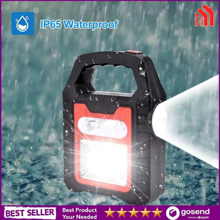 Lampu Camping Tenaga Surya Tenda Senter Tahan Lama Cas Isi Ulang