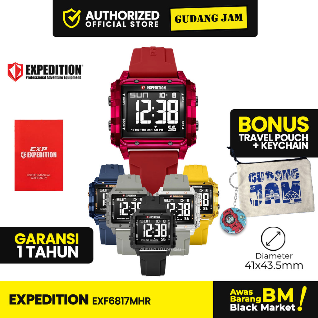 Jam Tangan Pria Wanita Digital Expedition EXF6817MHR Mineral crystal