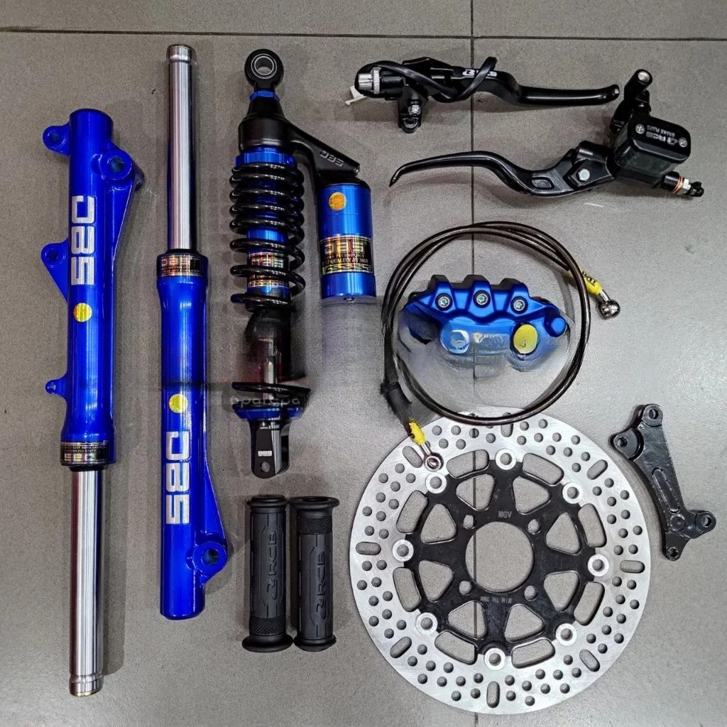 BIG SALE Paket Full set master rem rcb e3 12.7mm kanan kiri + kaliper 2 piston + selang 90cm + handg