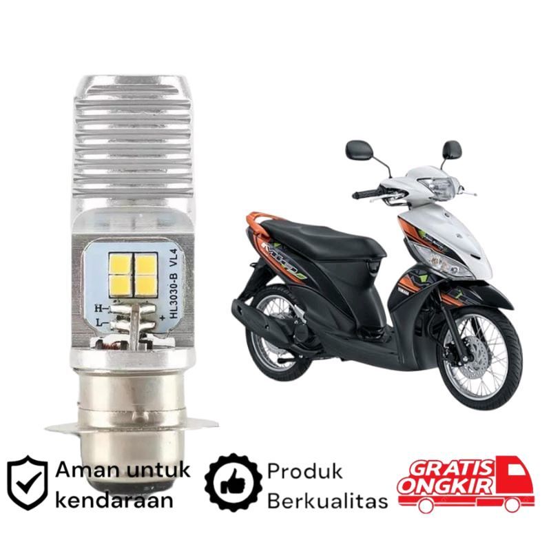 1pcs Lampu depan LED H6 6 Mata Putih terang motor Yamaha Mio J Koko