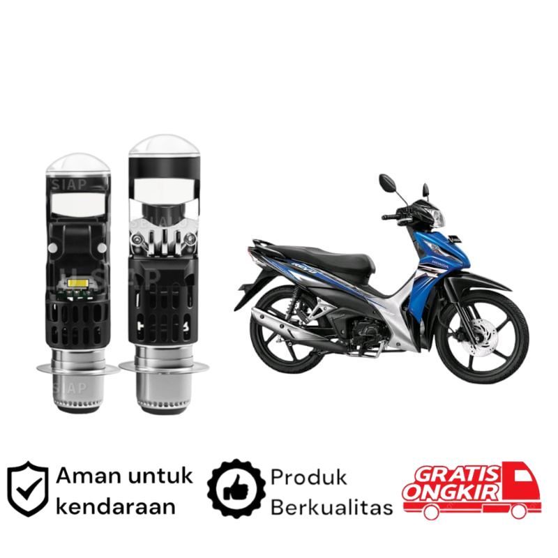 1pcs Lampu depan LED H6 Mini BiLED motor Honda Revo FI Koko