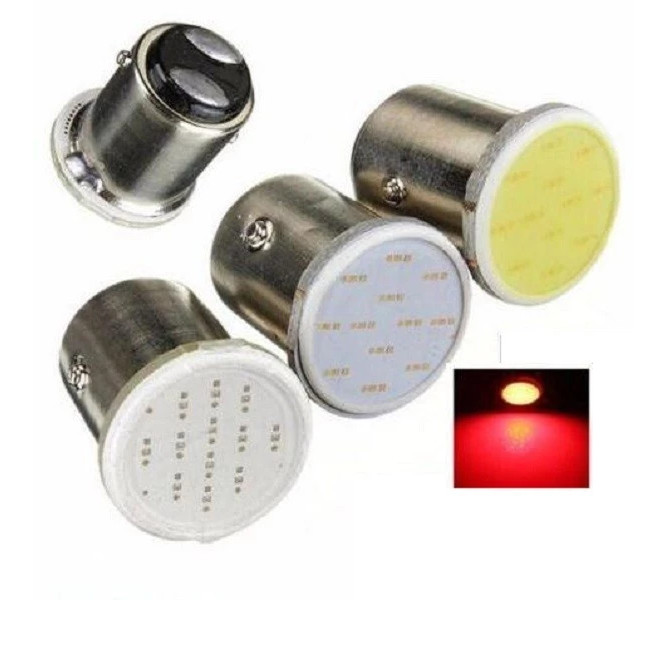 Lampu Led Rem Bayonet 2 Kaki Mode Ganda Cob Plasma Ceper Merah