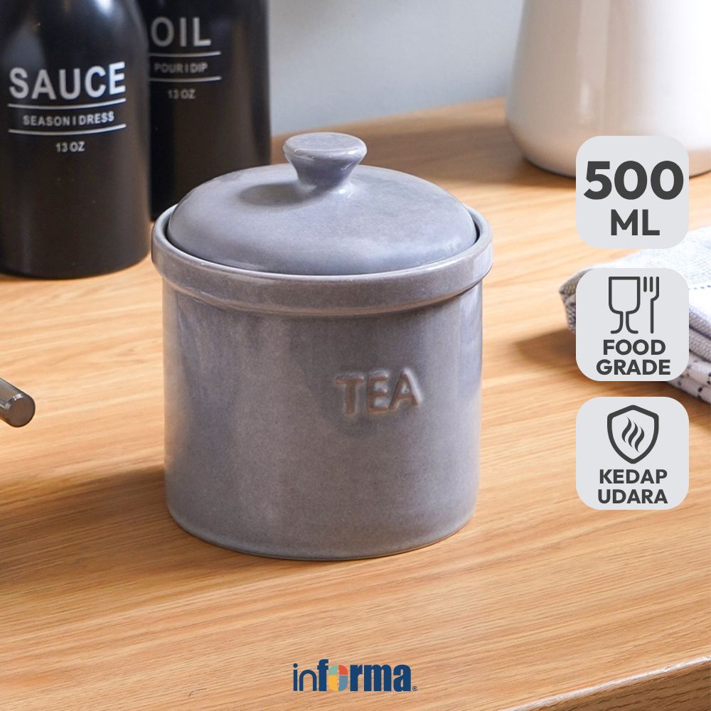Informa Appetite 500 Ml Ivy Stoples Dengan Tutup - Abu-Abu Jar Tempat Simpan Snack Dan Permen Setopl