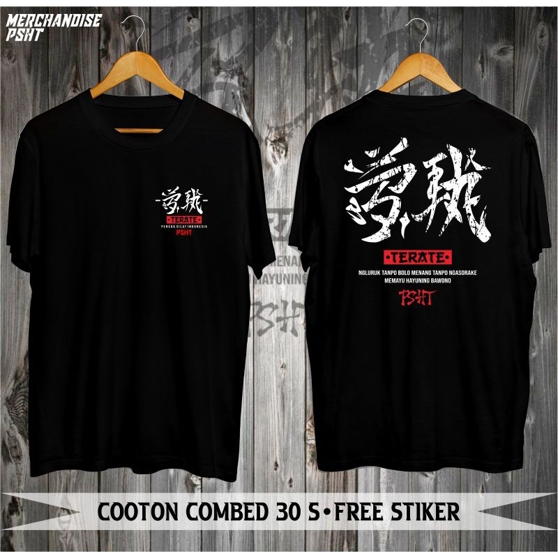 KAOS PSHT TERATE DISTRO JAPAN KAOS SH TERATE SIMPLE TULISAN KAOS OBLONG HITAM KATUN PRIA WANITA