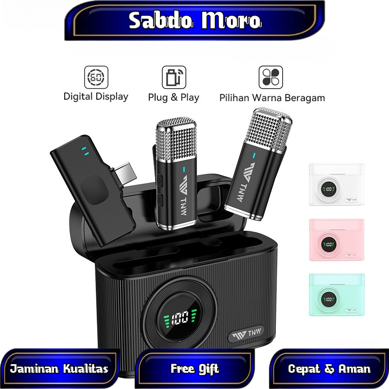 TNW A17 Microphone Wireless 2025 Versi Baru Mic Clip On Lavalier Mikrofon Mic Wireless Original 2 Mi
