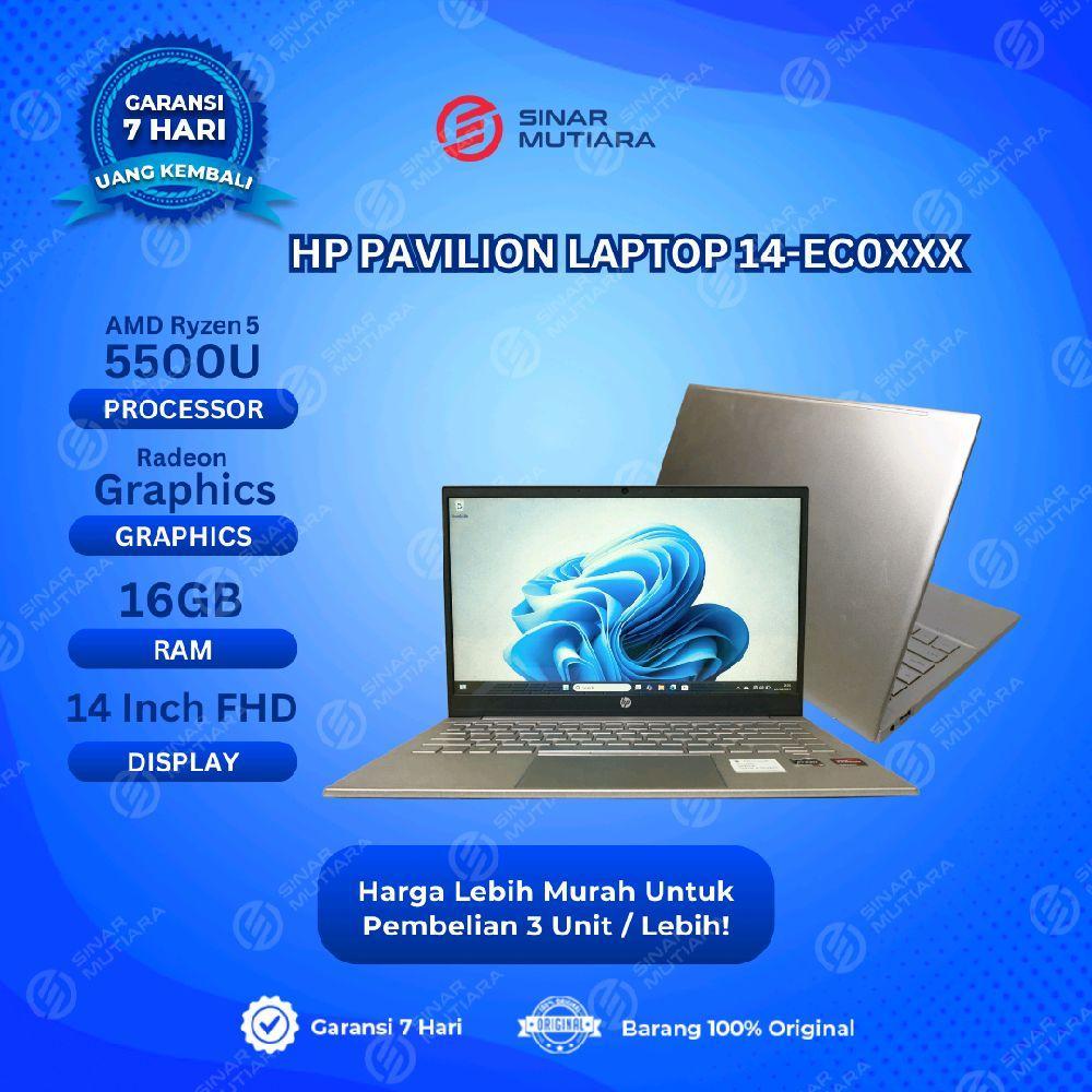 HP PAVILION LAPTOP 14-EC0XXX AMD RYZEN 5 5500U 16 GB (14") LAPTOP SECOND ORIGINAL SINAR MUTIARA CELL