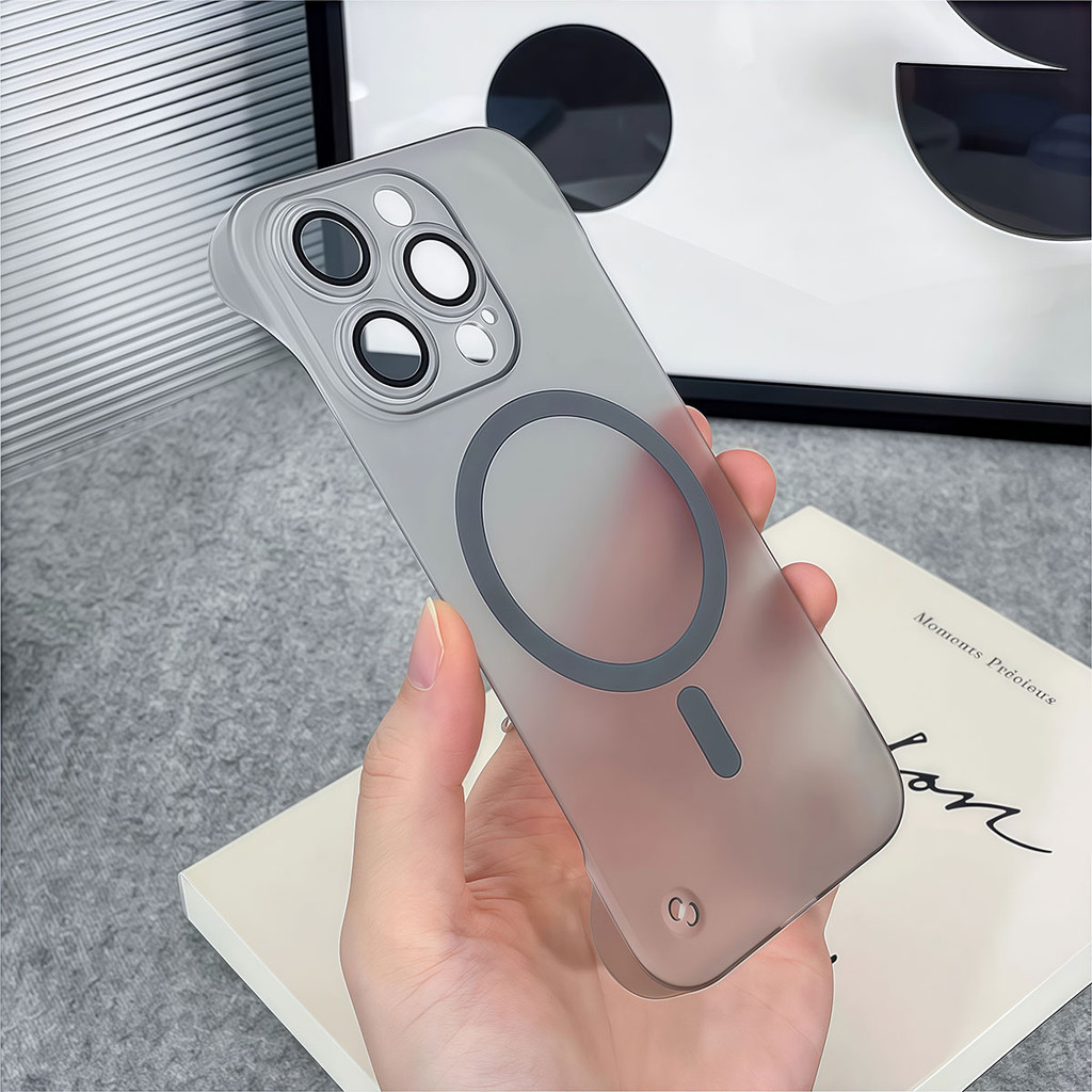 NMD - [Desain Tanpa Tepi] Pelindung Kamera Hardcase Matte Pink Case Magnetic Casing with Magsafe For