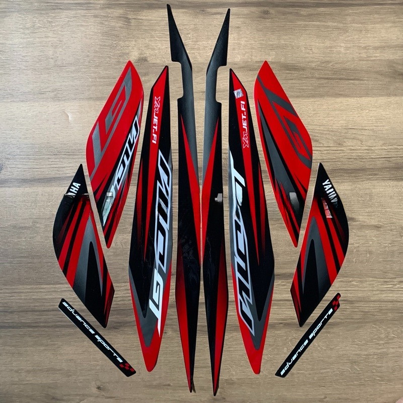 striping list lis polet Yamaha mio gt 2014 hitam merah sticker stiker mio gt body motor standar berk