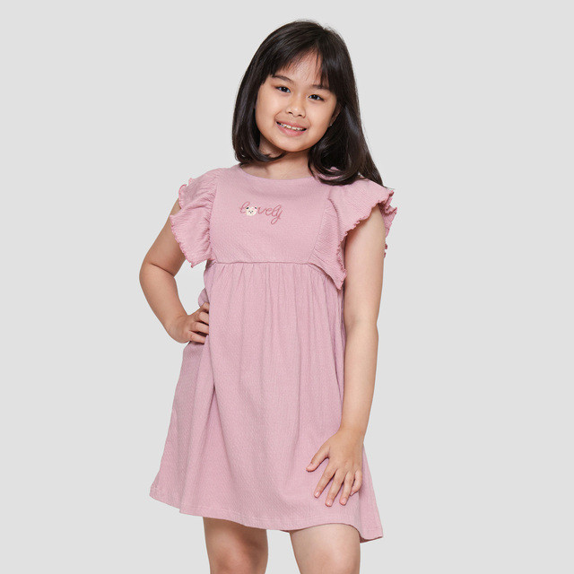 Little M Crinkle With Ruffle Midi Dress Anak Perempuan 122768597