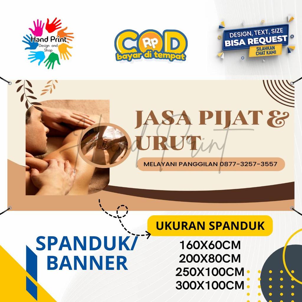 Cetak Spanduk Banner Jasa Pijat Dan Urut MMT Spanduk Custom 200x100